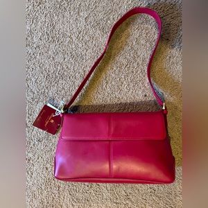 NWT Etienne Aigner Vintage Red Leather Shoulder Bag